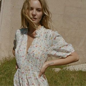 Doen hathaway white floral maxi dress XS